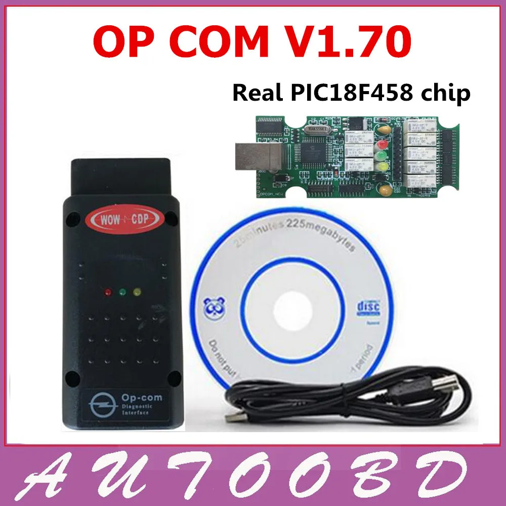 DHL Op com opel v1.70 opcom с PIC18F458 чип диагностический интерфейс может OBD2 op-com/Op com/Opcom/для opel сканирующий инструмент