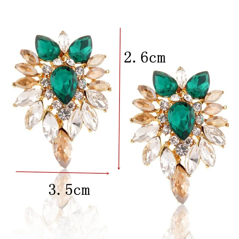 Europe and America 2015 New Beautiful Fashion Three Colors Crystal Earrings Elegant Stud Earrings For Women_