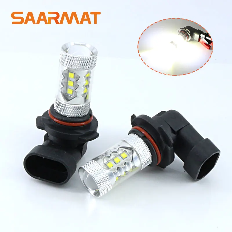Pair 80W HB4 9006 LED Bulb Fog Light White For Toyota Land Cruiser Sienna 4Runner Prius
