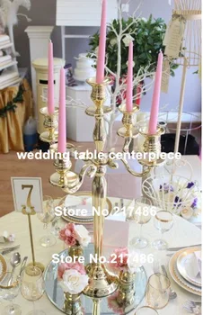 

,sliver colour tall 5-arms crystal candle holder/candlestick candelabra for wedding