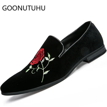 

2019 new Fashion men's shoes casual corduroy loafers male classic black slip on shoe man breathable party shoes for men hot sale