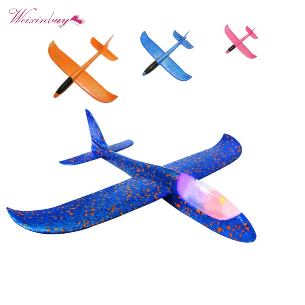 

48cm LED Light Foam Throwing Glider Airplane Inertia Aircraft Toy Hand Launch Mini Airplane Cheap