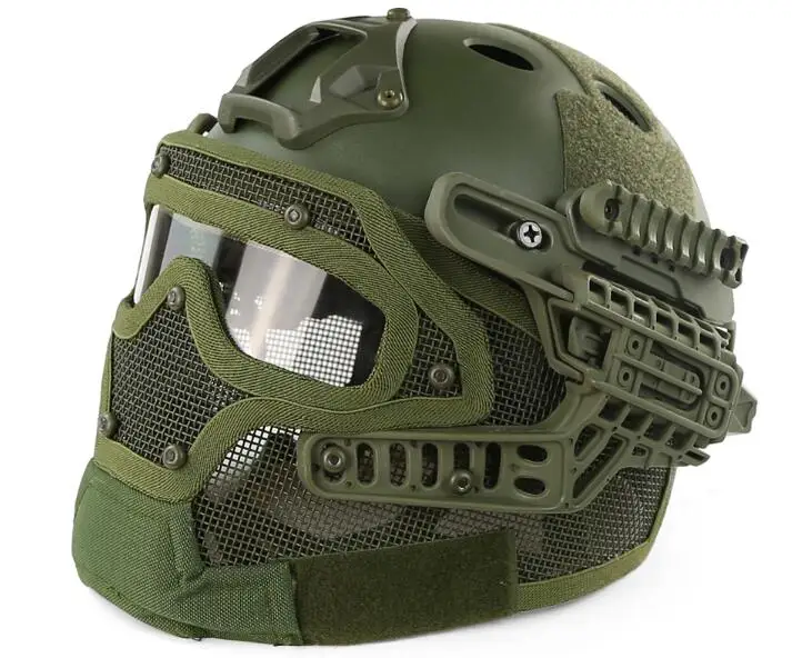 Тактический шлем для страйкбола защитный Быстрый шлем ABS G4 система набор пейнтбольная маска с очками для военных пейнтбольных военных игр - Цвет: OD