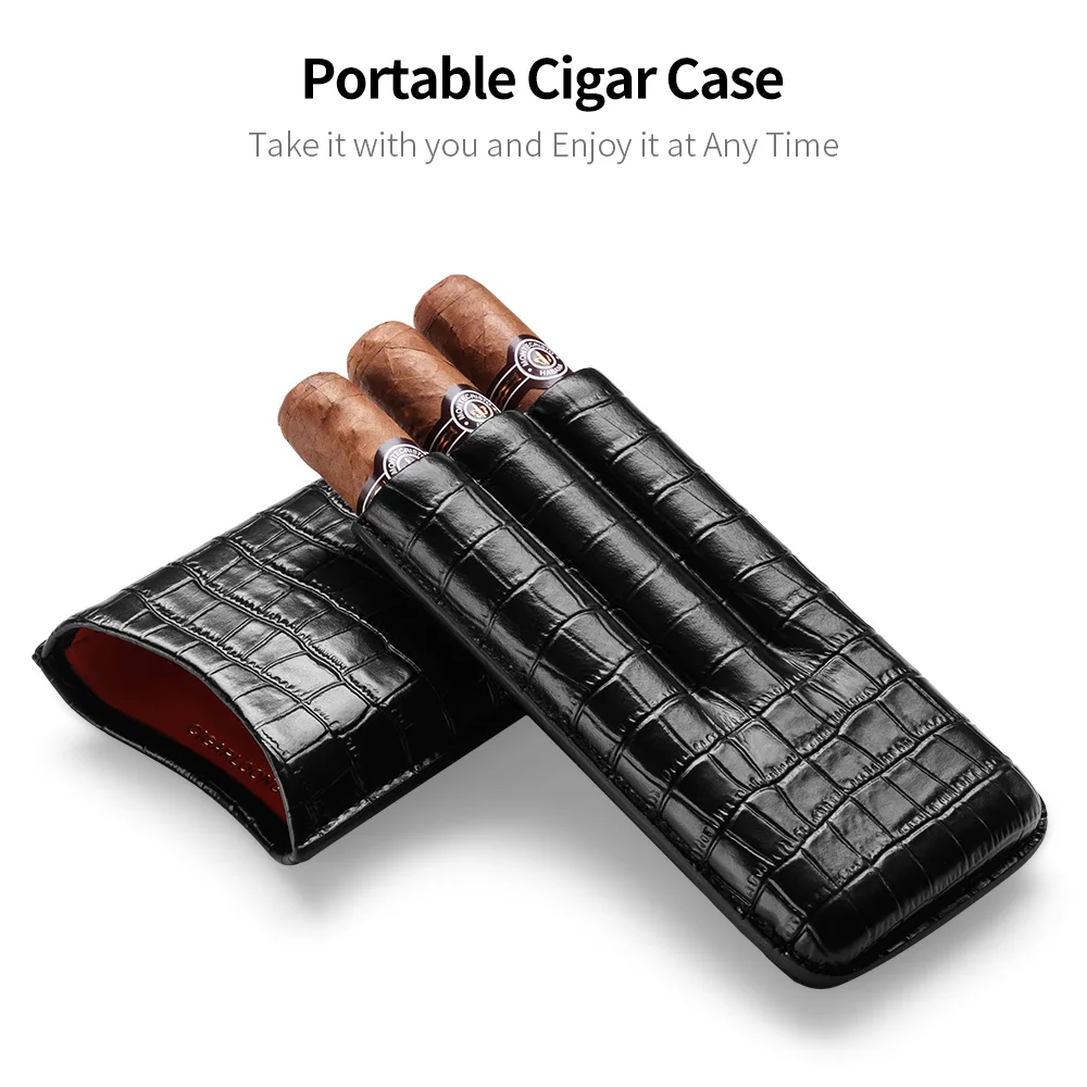 CIGARLOONG портсигар Портативный кожаный чехол для увлажнения кожи страуса сигары