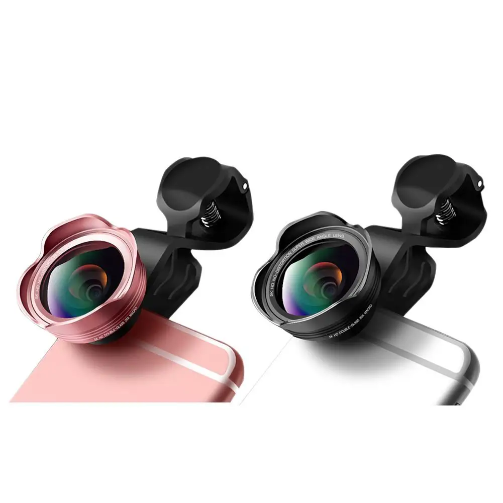 

Professional Phone Lens kit 5K HD 0.45X Undistorted Wide Angle 20X Super Macro Microspur Micro Distance lens for iPhone 6S 7 Xia