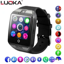 LUOKA Bluetooth Smart часы Q18 Поддержка sim-карта TF Телефонный звонок нажмите сообщение Камера Bluetooth Подключение для IOS телефона Android