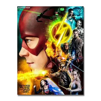 

Hot New The Flash Superhero Movie TV Series-Silk Art Poster Wall Sticker Decoration Gift