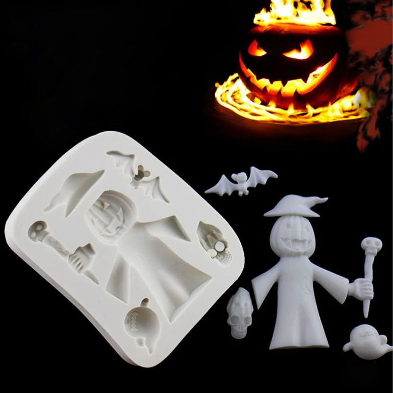 

Halloween Pumpkin Witch Silicone Mold Fondant Mould Cake Decorating Tool Chocolate, Gumpaste Mold, Sugarcraft ,Kitchen Gadget