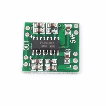 

2 pcs PAM8403 Super mini digital amplifier board 2 * 3W Class D digital amplifier board efficient 2.5 to 5V USB power supply