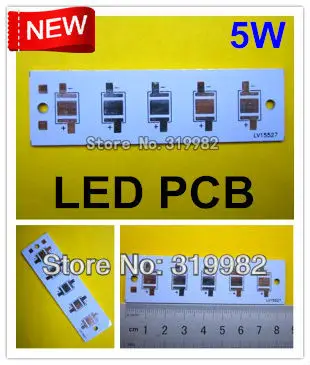 

30pcs/lot, 5W LED strip type PCB, 85*25mm for 5pcs LEDs, aluminum plate base board, high power led 5W DIY PCB, free shipping