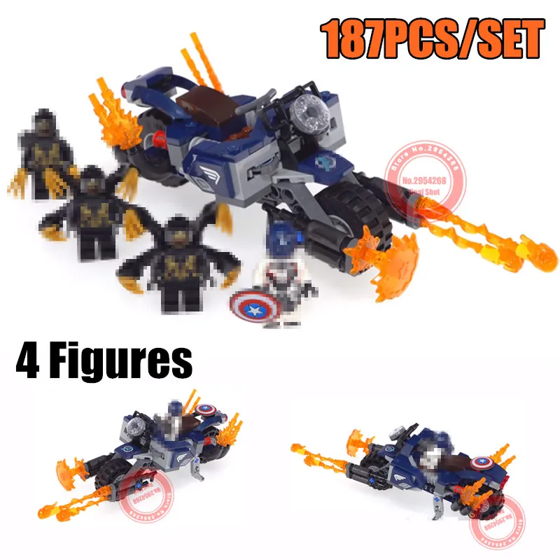 

New Super Heroes Captain America Attack fit avengers 4 endgame marvel 76123 Figures Building Blocks Bricks Kid Toy gift