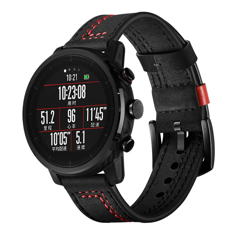 Huami AMAZFIT Stratos 2 Смарт-часы ремешок из натуральной кожи браслет для xiaomi huami amazfit Pace 2 ремешки полосы 22 мм ремень