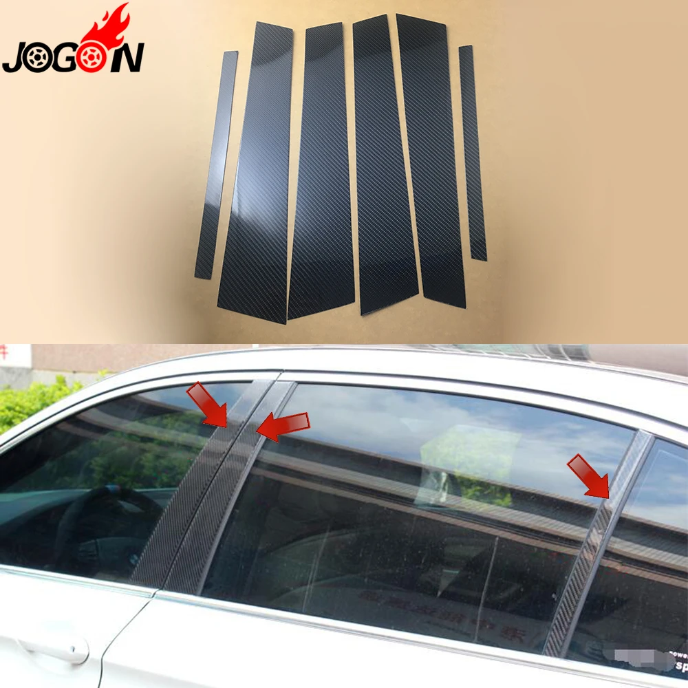 

Carbon Fiber For BMW 3 Series F30 Sedan 2012 - 2016 Car Styling Central Window Pillar B + C Trim Post Sticker Accessories 6pcs