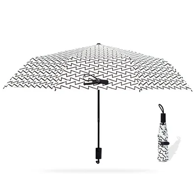 YADA Creative Black White Stripe Folding Umbrella uv Sunny&Rainy Geometric Ripple Umbrella For Women Windproof Umbrellas YS682