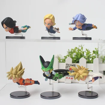 

6pcs/set Anime Dragon Ball 30th Vol 3 Pvc Action Figure goku gohan cell Android 18 Trunks Collection model Toys
