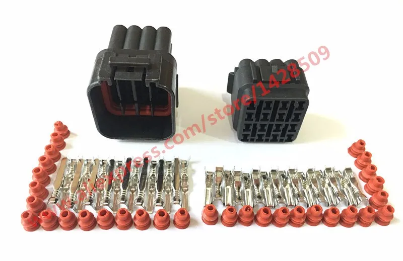 KET 5 Sets Kit 16 Pin Female And Male Waterproof Electrical Wire Connector Plug Socket Auto