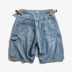 2019 мужские летние свободные карманы армейский практичный тактический ремень Короткие Джинсы Брюки мужские джинсовые шорты