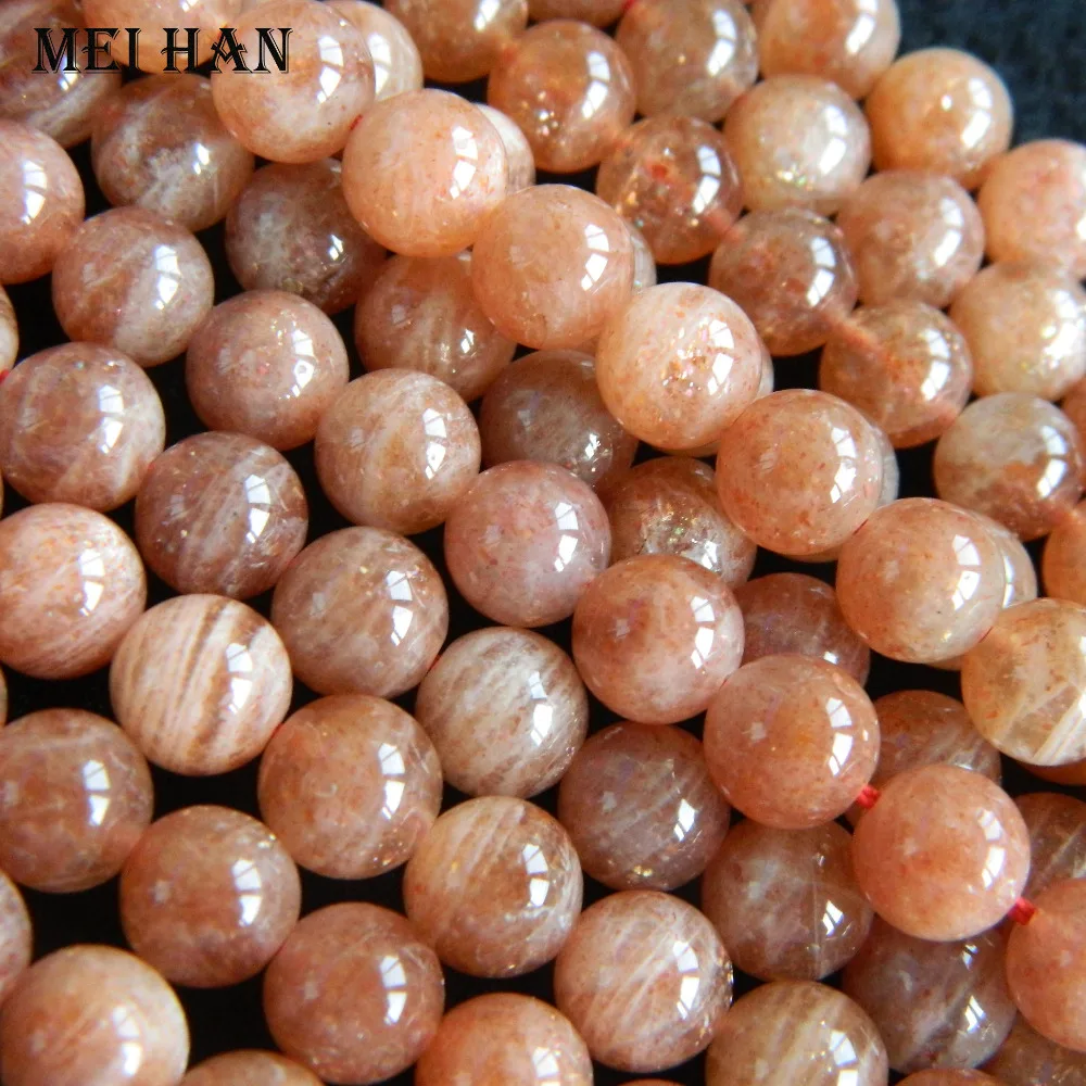 

Meihan Free shipping (48beads/ set/35g) natural 8mm Brazil golden sunstone beads crystal round shape for barcelet DIY making