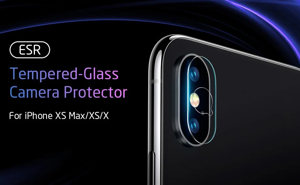 ESR 2 шт./лот объектив камеры закаленное стекло протектор экрана для iPhone X Xs Max полное покрытие прозрачная задняя камера Len защитная пленка
