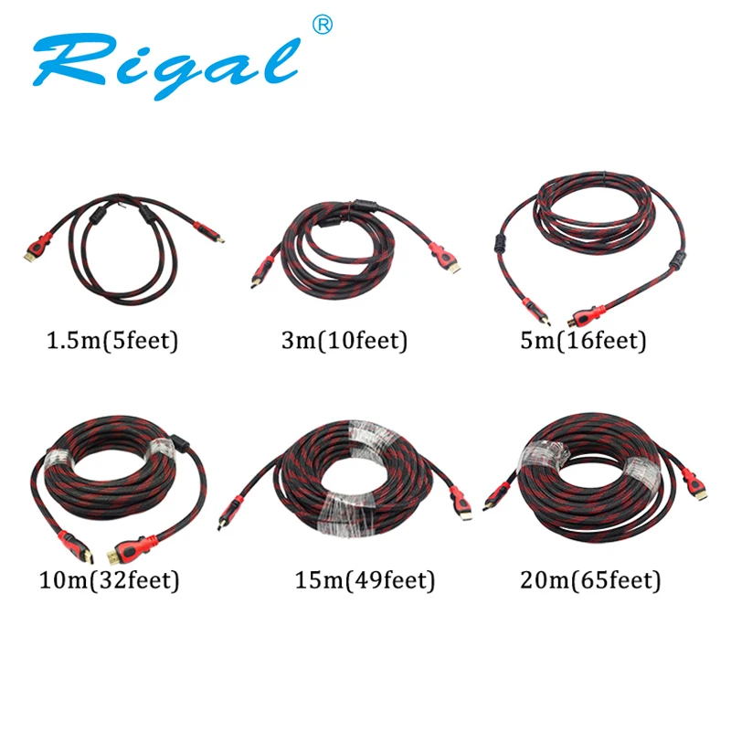 Rigal 1,4 в HDMI кабель 1,5 м 3 м 5 м 10 м HDMI кабель папа-папа адаптер 1080P 3D HD tv lcd светодиодный DLP проектор RD817 RD805