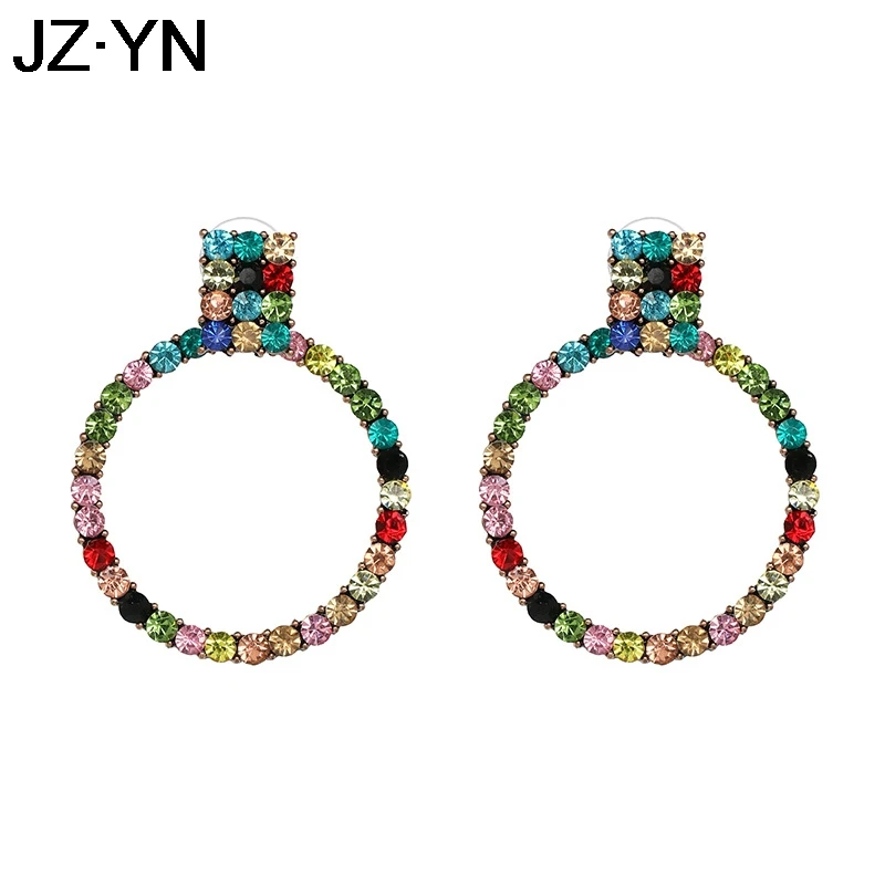 

JZYN 2019New fashion crystal round earrings high quality noble for wedding gift party 1109