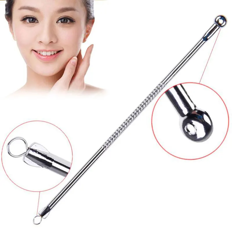 1PCS Squeeze Pimples Acne Removal Comedo Blemish Acne Face Cleansing Pimple Extractor Tool Blackhead Remover Silver Plated Hot