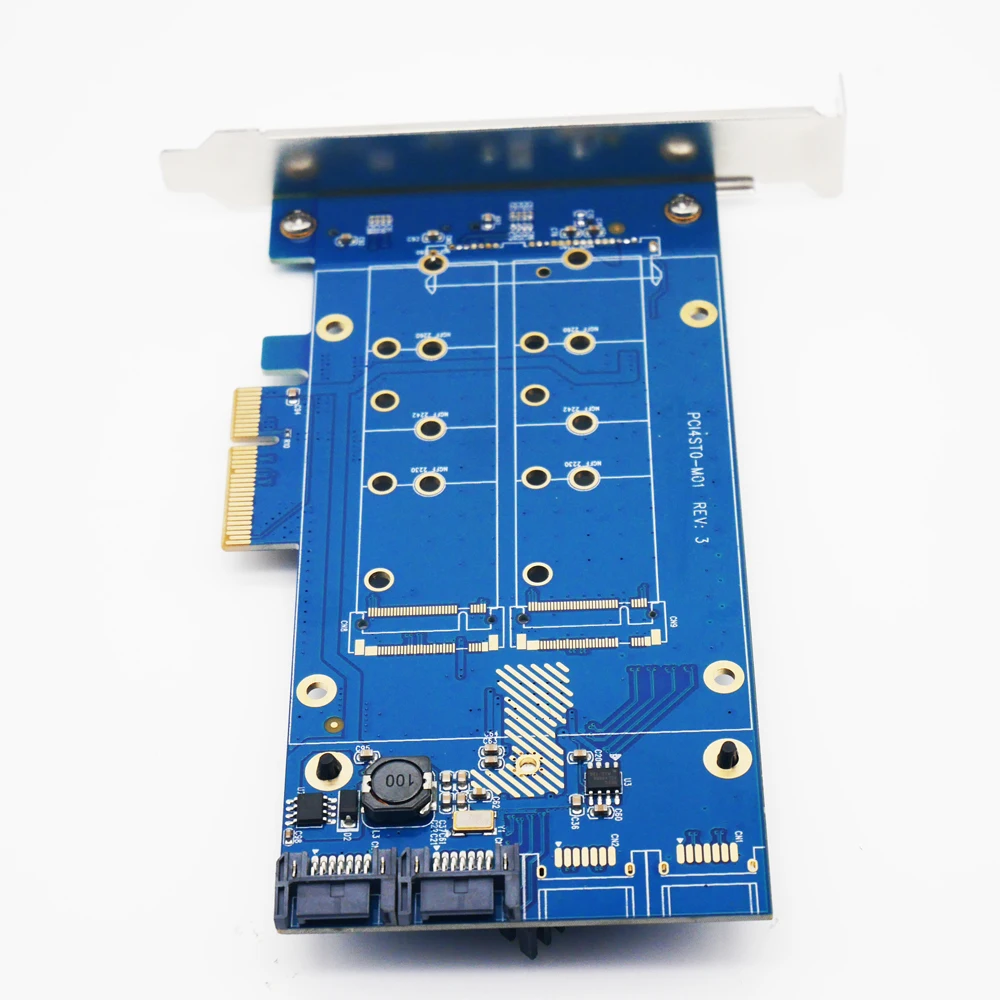 PCIe x4 в 2 порта SATA 3 0 + B Ключ NGFF (m.2) RAID карта HyperDuo порт мультипликатор 88SE9230 SATA3.0 WIN10