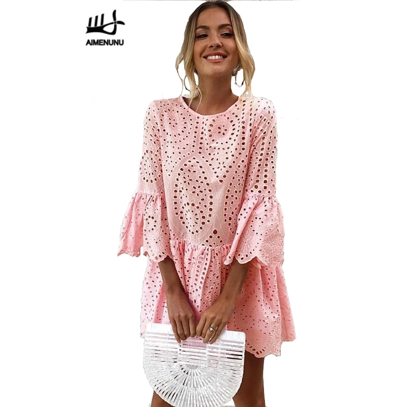 Платье С Кружевными Расклешенными Рукавами Купить