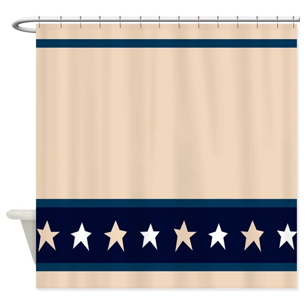 Buy Country Americana Star Border Shower Curtain