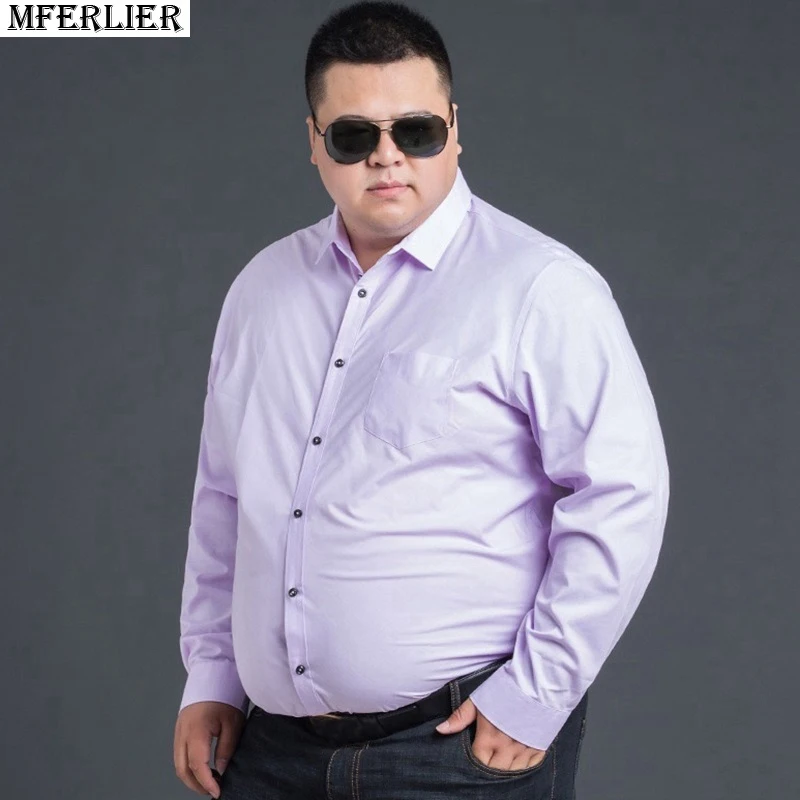 MFERLIER мужские осенние 8XL рубашки 10XL с длинным рукавом размера плюс, большие 9XL 11XL 12XL 5XL хлопковые формальные зимние рубашки Деловые офисные синие