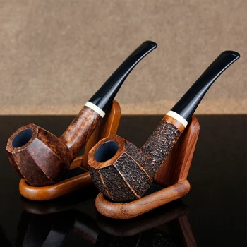 Straight Octagon Pot Smoking Pipe 9mm Filration Briar Wood Pipe White Ring Tobacco Pipe Gift Set Engrave Briar Pipe Free Tools ганг сумка briar 3х16х25 см