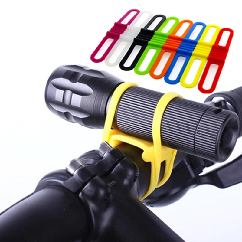Cheap Cycling Light Holder Bicycle Handlebar Silicone Strap Band Phone Fixing Elastic Tie Rope Bicicleta Torch Flashlight Bandages 0