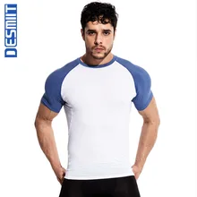 Быстросохнущие футболки для бега, мужская спортивная футболка, Лоскутная футболка для фитнеса, Мужская футболка для тренировок, с короткими рукавами, бегунов, Майки для велоспорта