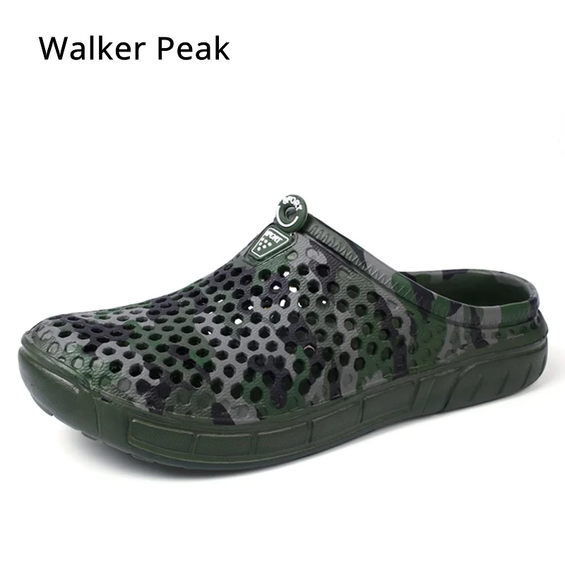 

Brand Camouflage Men Beach Slippers Summer Casual Clogs Sandals Hole Garden Shoe Jelly Shoes Breathable Flip Flops Man Size 45