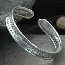 Ретро тайское модное серебро ювелирные изделия ручной работы S925 стерлингового серебра мужские и женские открытые браслет