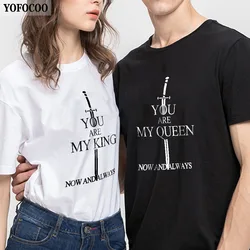YOFOCOO Game of Thrones Couple T-Shirt Printing Couple Summer Matching Clothes Attraction Couple O-Neck T-Shirt for Lovers YOFOCOO Game of Thrones Couple T-Shirt Printing Couple Summer Matching Clothes Attraction Couple O-Neck T-Shirt for Lovers