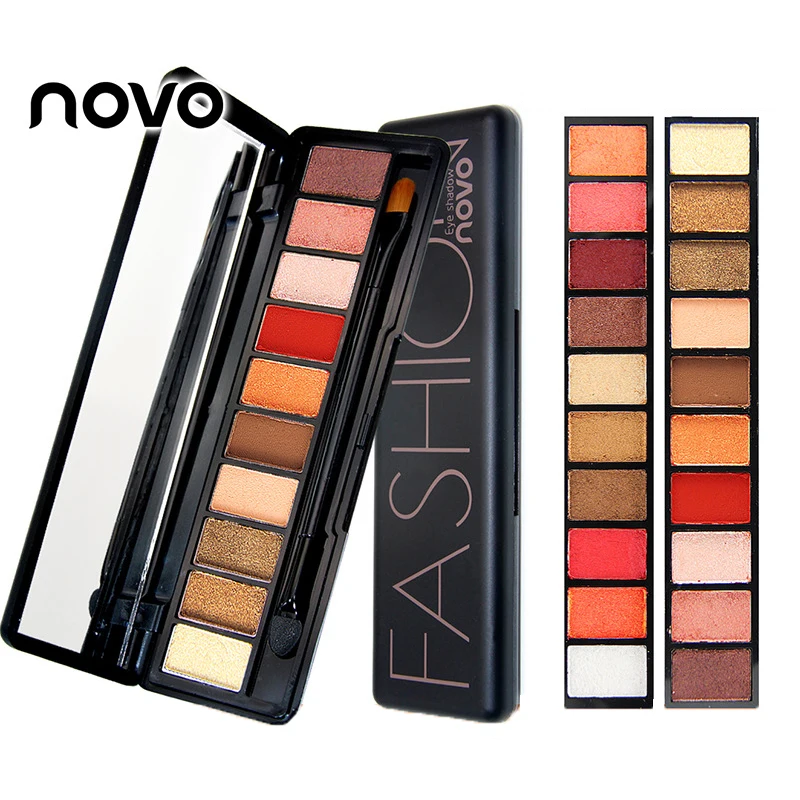 NOVO 10 Colors Matte Glitter Eyeshadow Palette Set Makeup Eye Shadow Powder Pallete Make Up Pigment Beauty Cosmetic |