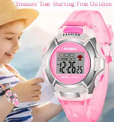 Детские часы для мальчиков и девочек, светодиодный цифровой спортивный часы, пластиковые детские часы с будильником, дата, повседневные