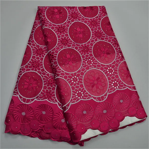 

African Swiss Voile Lace Fabric High Quality 2018 Stones lace African Fabric 100% Cotton Swiss Voile Lace red Cotton-30