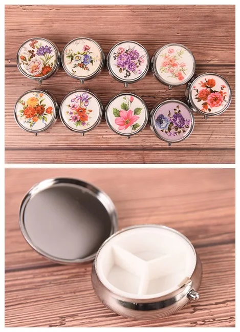 1pc Portable Pill Box Metal Pill Cutter Folding Medicine Organizer Pill Case Makeup Storage Container Hot Sale