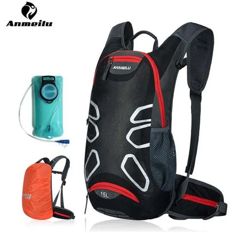 

ANMEILU 15L Outdoor Sports Cycling Hiking Climbing Bag Waterproof Camping Backpack Optional 2L Water Bag Bladder