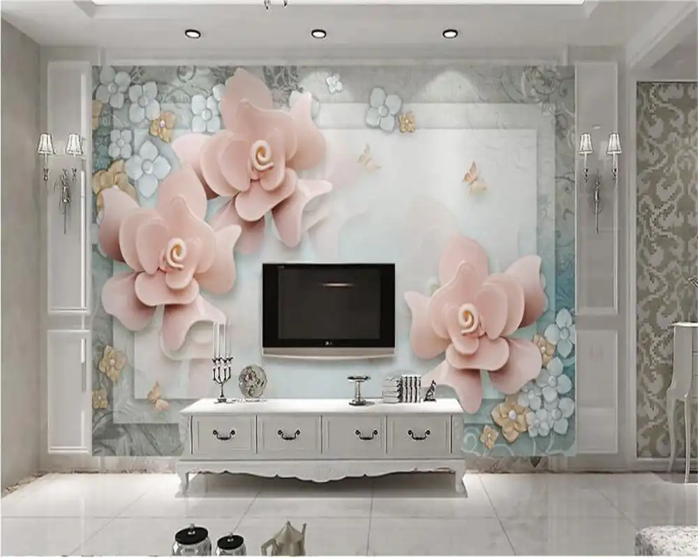 Beibehang Custom Wallpaper Pink Aesthetic 3d 3d Flower European Style Wall Living Room Tv Background Mural Photo 3d Wallpaper Custom Wallpaper Photo 3d Wallpaperwallpaper Pink Aliexpress