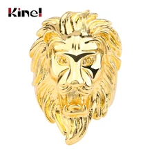 Kinel ホット 2020 ファッションパンクライオンリングゴールドカラーヴィンテージルック男性のジュエリーラッキーアニマルブレスレットリングジュエリー卸売