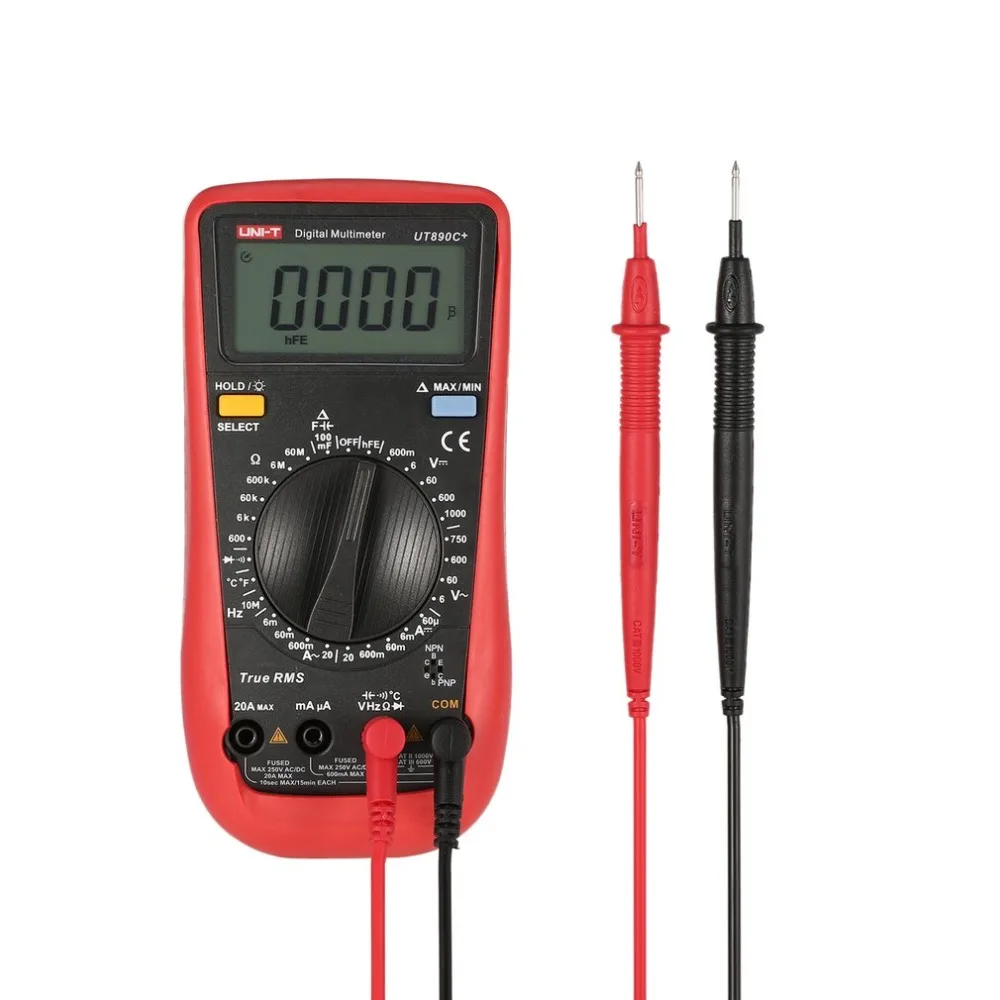 

UNI-T UT890C+ Digital Multimeter True RMS AC/DC Meter Tester with 6000 Counts DC/AC Voltage Current Temperature