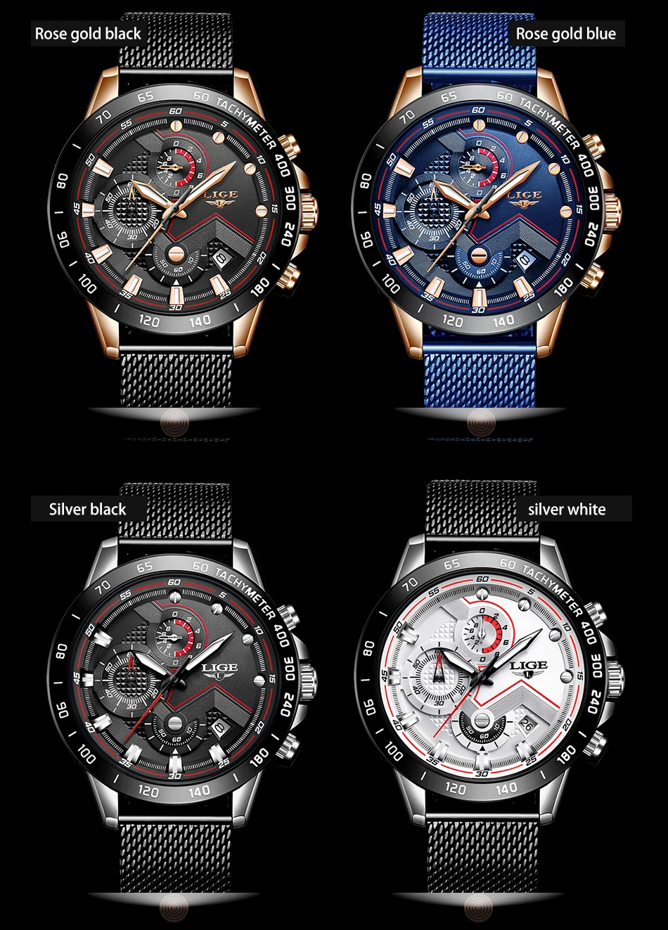 LIGE мужские часы лучший бренд класса люкс из нержавеющей стали Синие водонепроницаемые кварцевые часы мужские модные хронограф мужские спортивные военные часы