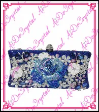 Aidocrystal doppelnutzung handgemachten schmuck italienische blauen perlen große blume gedruckt damen tasche