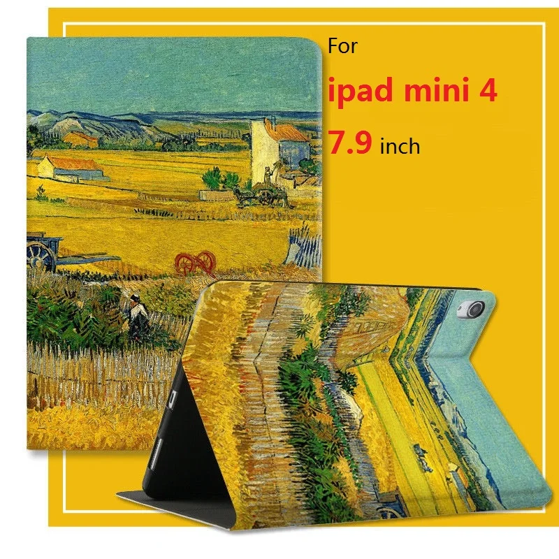 

Van Gogh Art tablet case for ipad mini 4 7.9 inch ultra-thin design with stand case for ipad mini4 7.9" tablet cases A1538/A1550