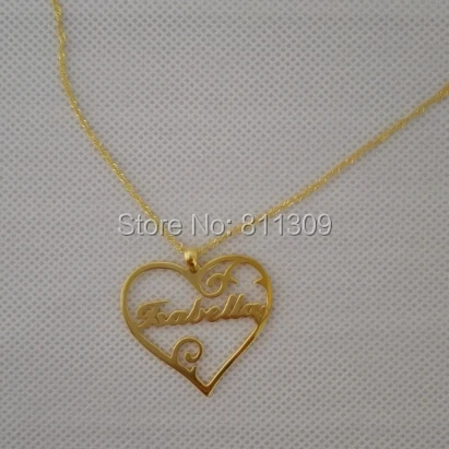 

Custom name necklace love font style personalized jewelry with heart any name
