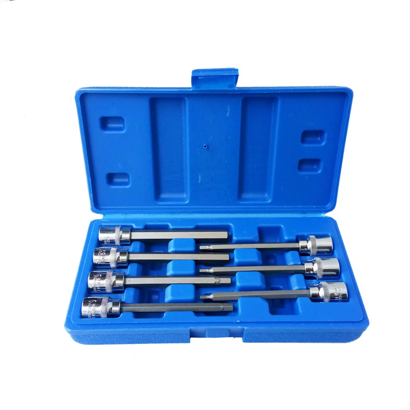 

7UNID Batch Press Sleeve Lengthened Wind Batch Rotary Tool Head Set 110mm Socket Adatper 3/8 Extra largo Socket 3-10MM