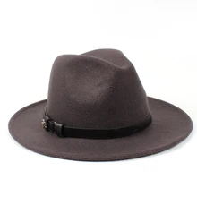 Новые шерстяные Для женщин Для мужчин с широкими полями фетровая шляпа для зима-осень laday джентльмен Джаз церкви Кепки сомбреро Топ Крестный отец hat